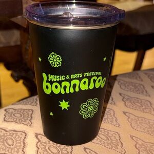 Bonnaroo Music & Arts Festival Manchester TN Black Tumbler Cup 16oz Steelys wLid